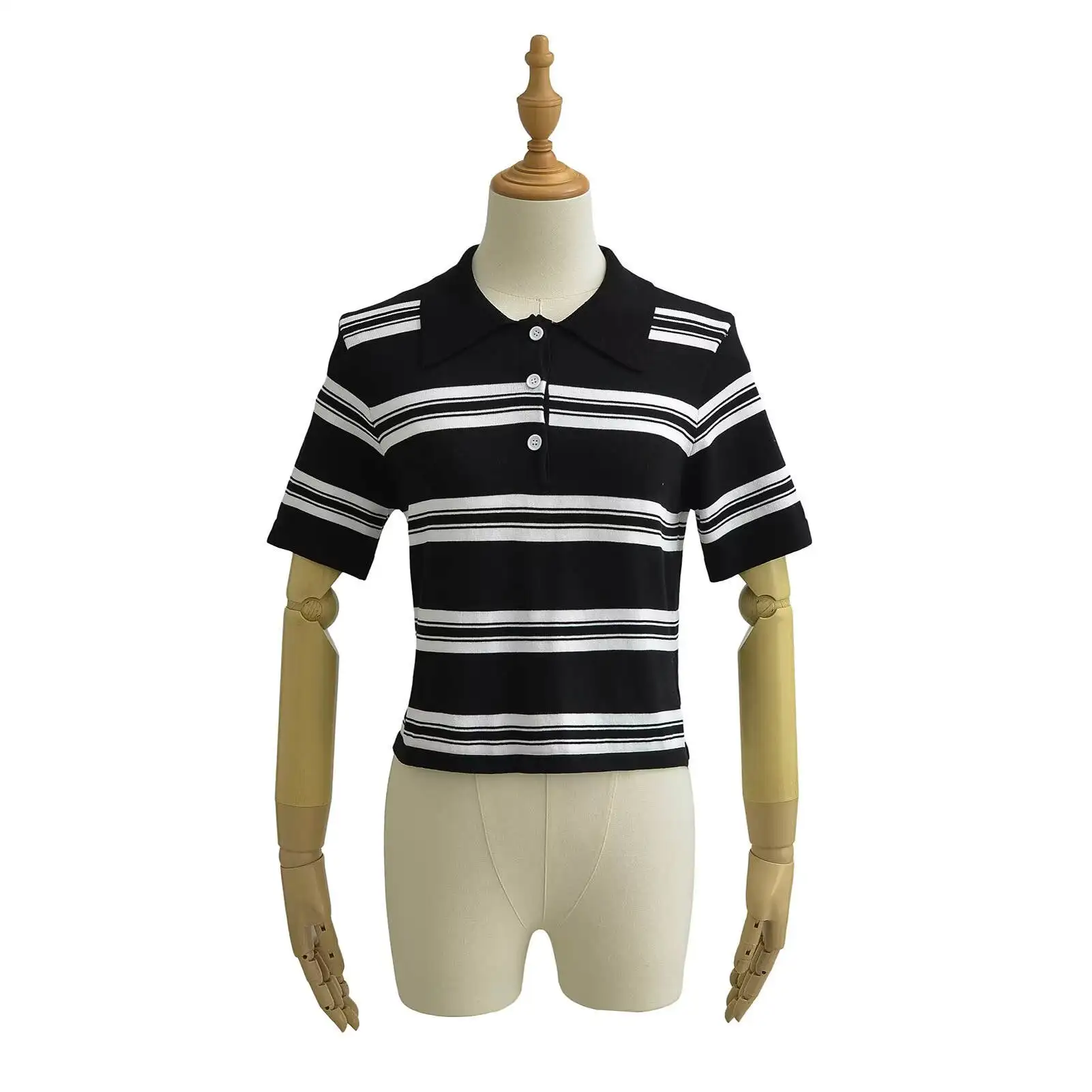 Miu Sle College Faion ort  irt Color Blo Collar ort Sve Loose Knitted Casual Versatile T-irt