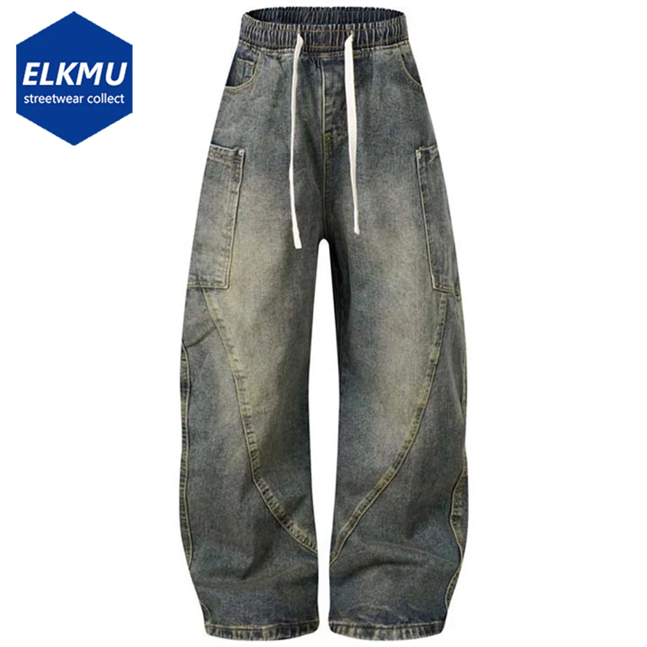 

Vintage Baggy Jeans Loose Casual Wide Leg Denim Pants Men's Streetwear Harajuku Hip Hop Jeans Trousers
