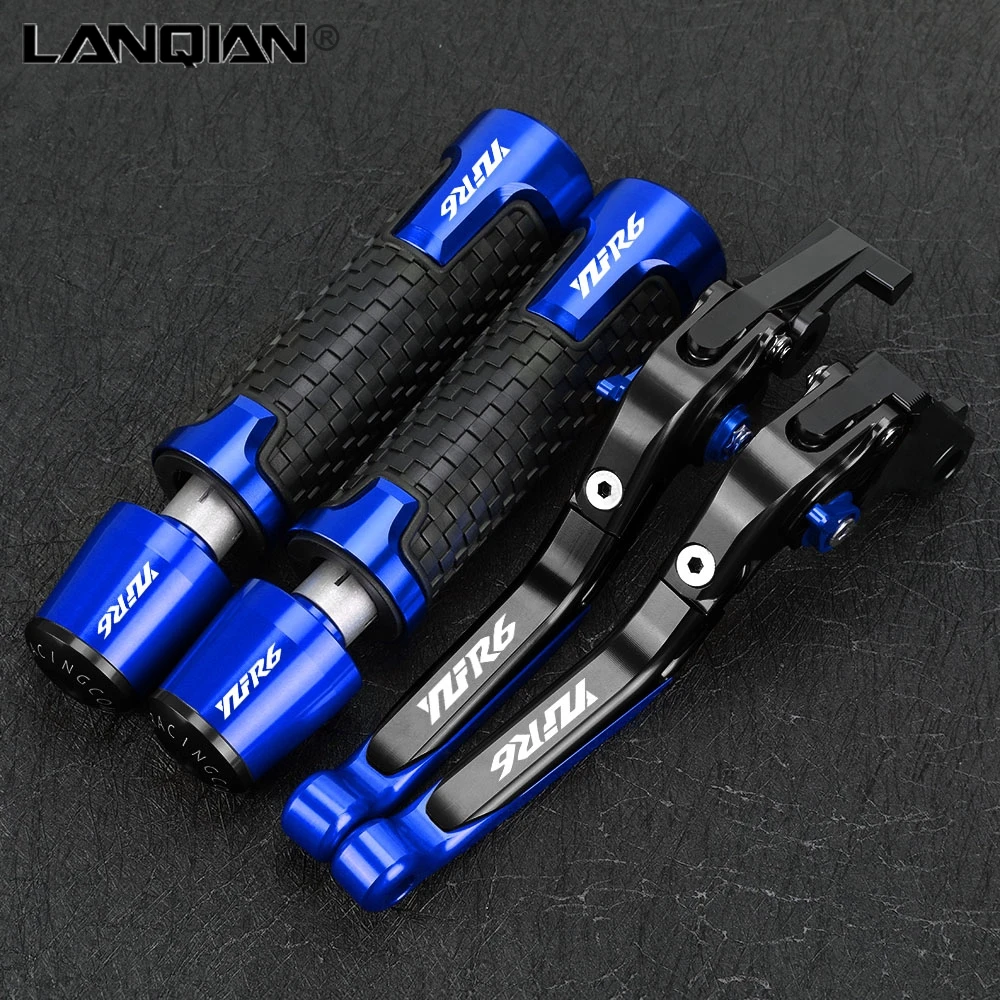 

Motorcycle Foldable Brake Clutch Levers 22MM 24MM Handlebar Knobs Handle Grips Ends For YAMAHA YZFR6 YZF-R6 2005-2016 2015 2014