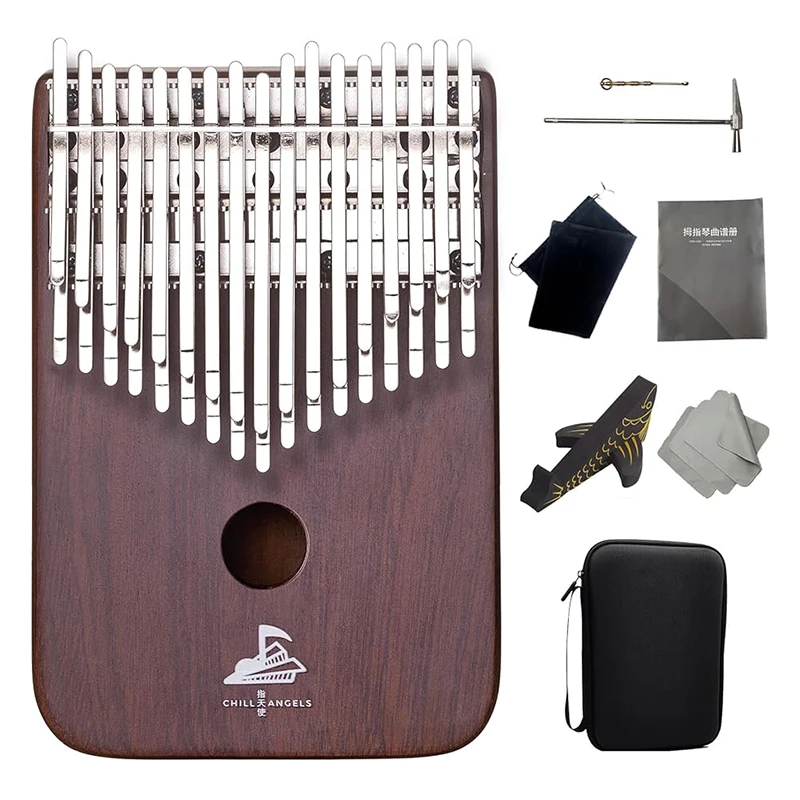 Chill Angels Kalimba 34 teclas C/B Note Piano de pulgar de madera de ébano teclas de doble capa portátiles NM279