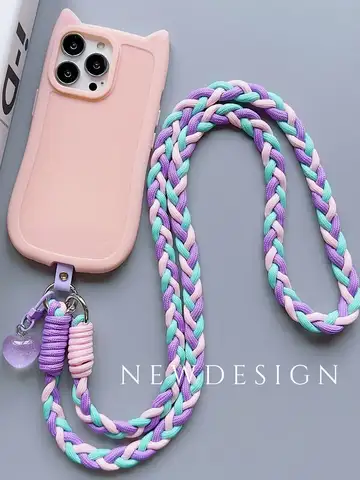 Creative Cartoon Mobile Phone Universal Lanyard Crossbody Long Rope Lanyard Rope Cartoon Decorative Pendant Accessories