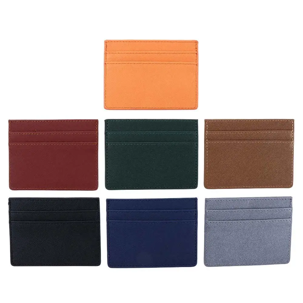 Dompet bisnis kartu kredit, dompet bisnis, dompet koin, tempat kartu ramping, tas wadah dua sisi, kartu ID kredit, kulit PU portabel