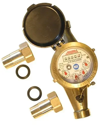 Meter: Lead Free Brass, NSF Certified, Multi-Jet, Cubic Feet (Horizontal Installation)