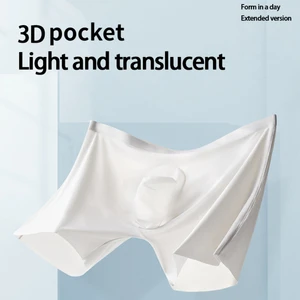 Männliche genähte kostenlose Boxer -Shorts, kaltes Seidenhöschen, sexy Unterwäsche, Ultra -dünne Unterhose, atmungsaktive Unterwäsche, Männerunterwäsche, 1 PC 8 Hauptverkäufe China Höschen - №2