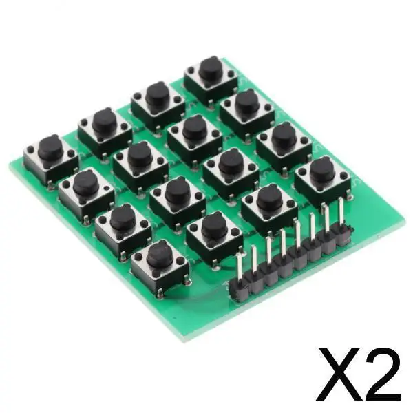 2X โมดูลปุ่มกด4x4 16แป้นคีย์โมดูลปุ่มเมทริกซ์บอร์ดแป้นพิมพ์