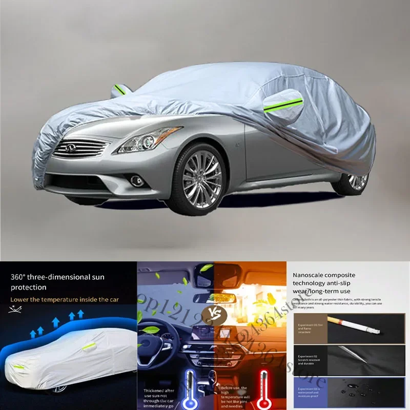 

For Infiniti Q60S fit Outdoor Protection Full Car Covers Snow Cover Sunshade Waterproof Dustproof Exterior Car cover protection