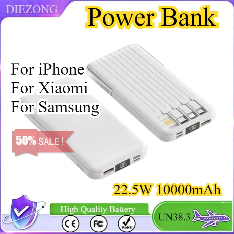 

22.5W 10000mAh Wireless Power Bank Fast Charging For iPhone For Xiaomi For Samsung Large Capacity With LED Digital Display