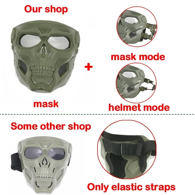 Tactical Skull Masks CS Shooting Paintball Masks Motorcycle Men Full Face Airsoft Cycling Halloween Cosplay Party Mask