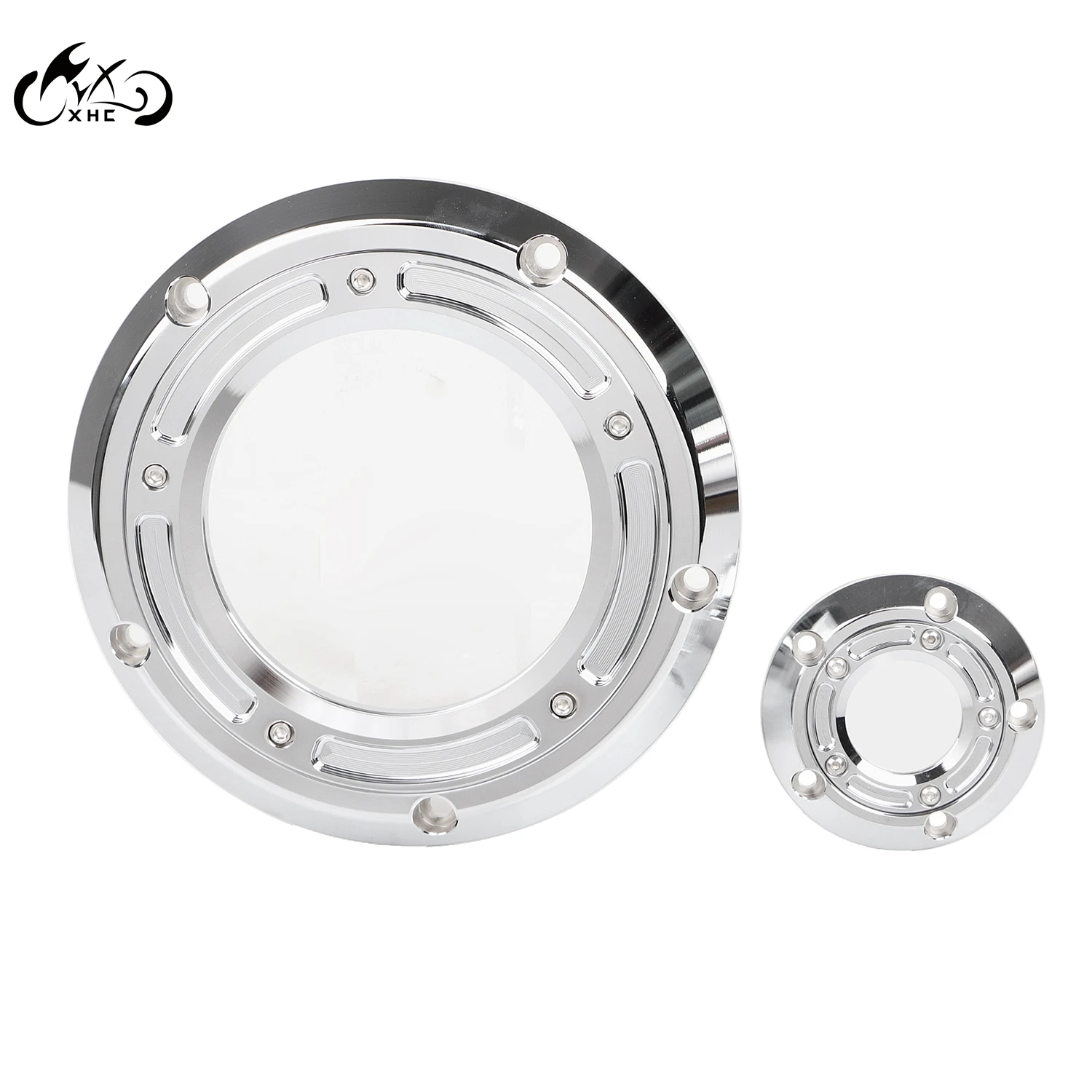 الكروم واضح CNC محرك دراجة نارية ديربي توقيت الموقت يغطي ل هارلي دينا التراث سوفتيل بجولة الطريق إلكترا الإنزلاق الملك