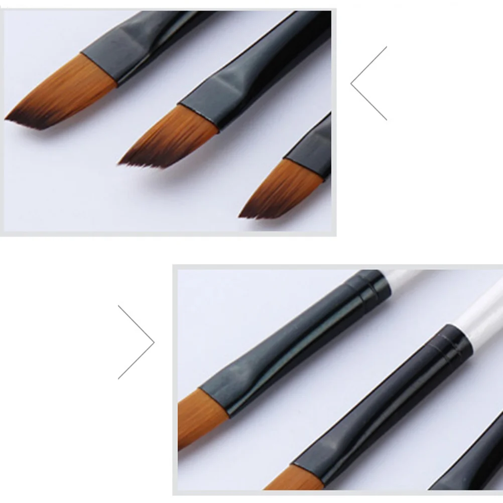 

12Pcs Drawing Brush Set White Inclined Front Style Nylon Bristles Smooth Handle Art Paint Brushes for School Study Creative