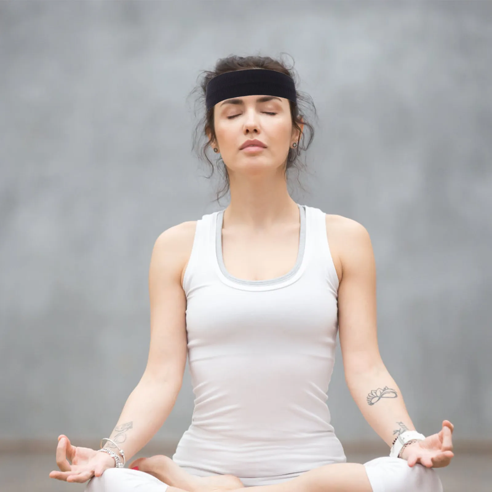 

Набор из 2 эластичных спортивных повязок для волос для йоги, впитывающих пот, для фитнеса и бега