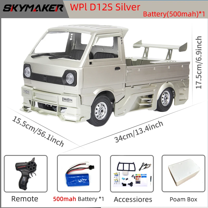 WPL D12 D12 Suzuki Carry 1/10 Dirft Climbing Truck LED Light On