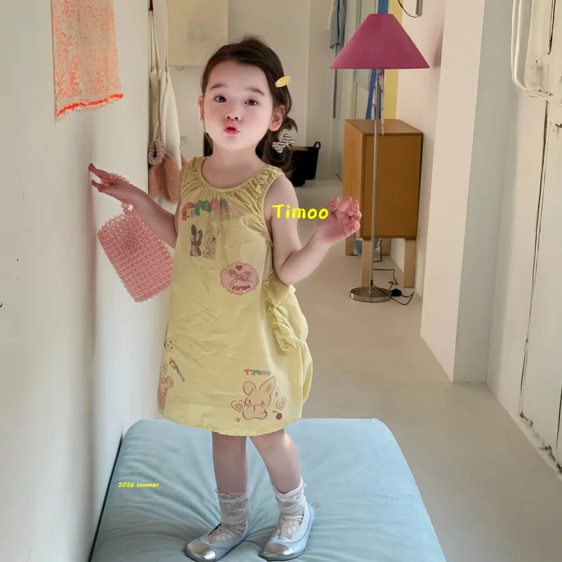 

Girls' dress children's summer clothing2026New style baby vest dress, cotton skirt, stylish children's clothing