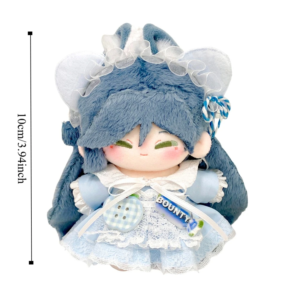 귀여운 드레스 10cm 면 인형 옷 고양이 귀 머리띠 인형 옷 세트 만화 강아지 사랑스러운 인형 드레스 세트 인형 액세서리
