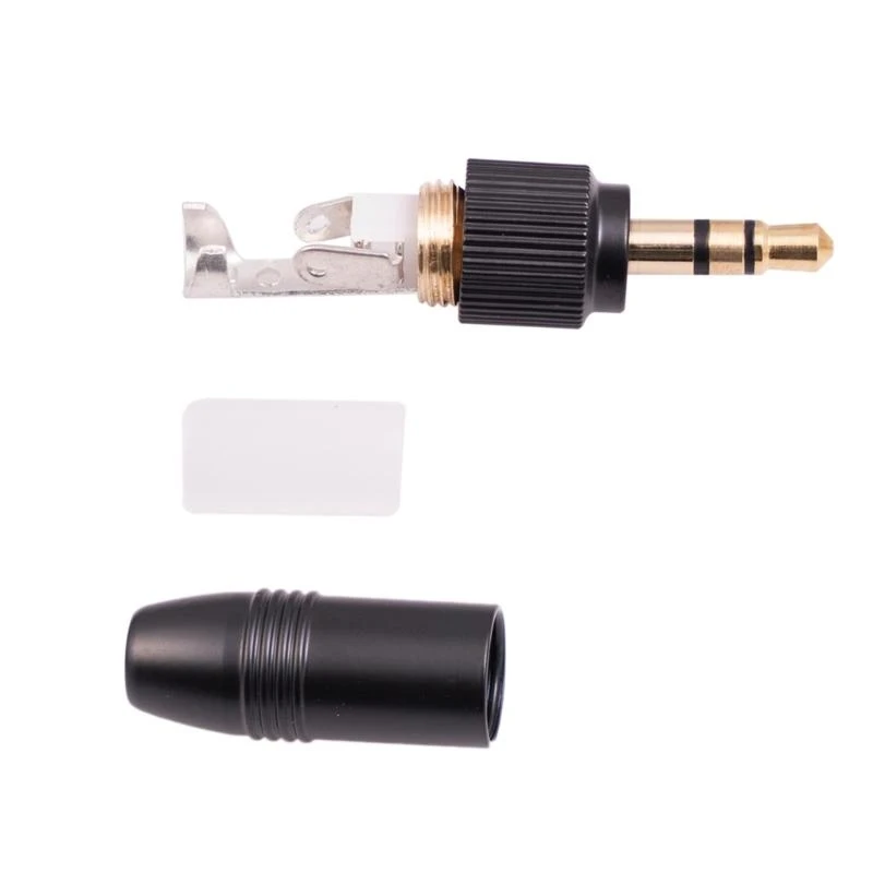 Conector bloqueo tornillo estéreo negro 3.5 mm 1/8 "para adaptador enchufe repuesto micrófono 83CF