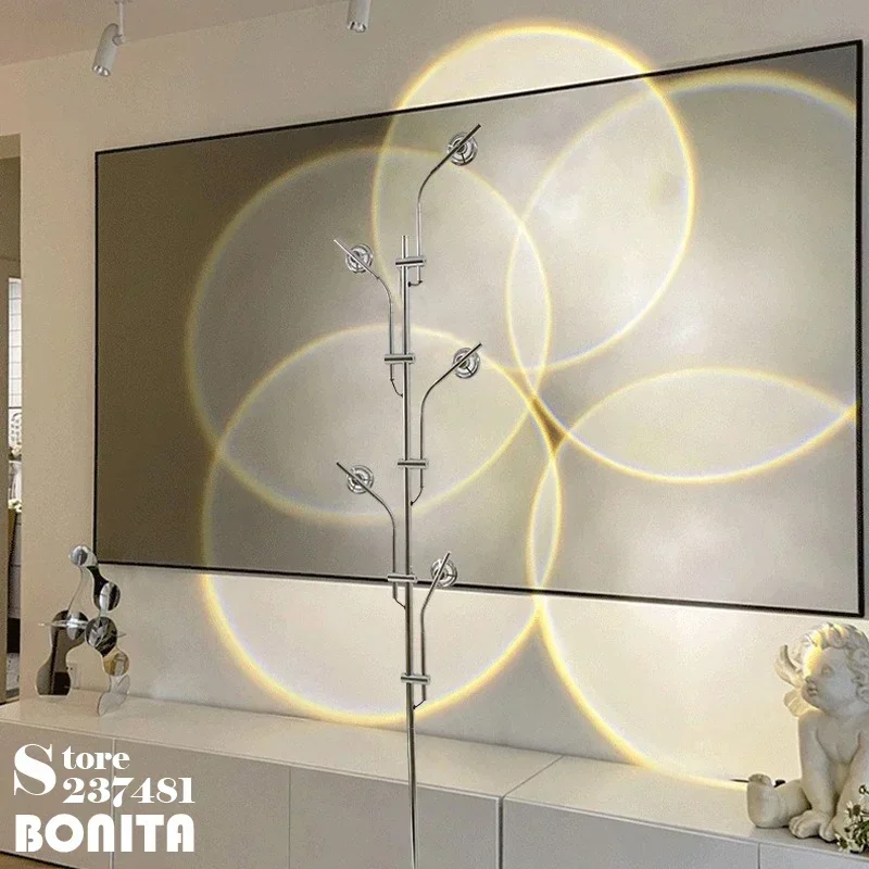 Modern Sunset Floor Lamp with 7 Colored Films & Angle Rotating,  Mood Standing Lamp for Living Room Bedroom Hotel Decor Lighting