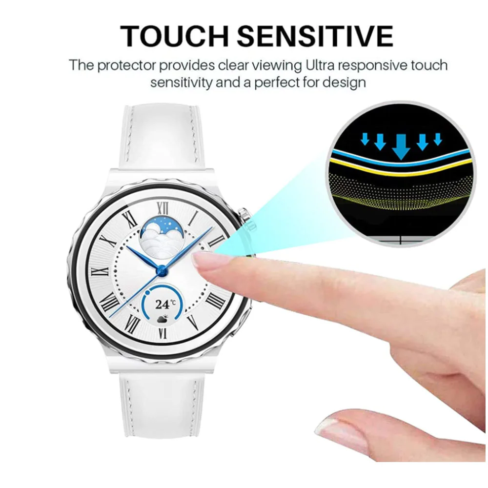 Защитная пленка для экрана, полное покрытие для Huawei Watch GT3 Pro 43 мм, 46 мм, защитная пленка для умных часов, 3D композитные аксессуары для часов