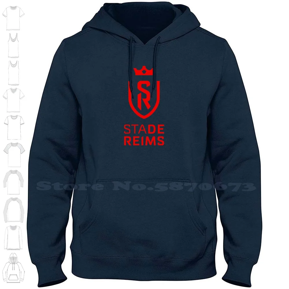 Stade de Reims Logo Casual Clothing Sweatshirt Printed Logo 100% Cotton Hoodie