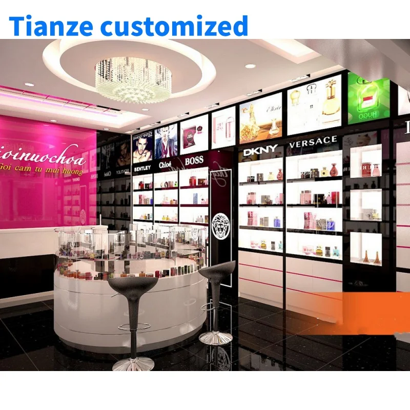 (Customized) luxury perfume shop design perfume display cabinet fashion perfume counter stand