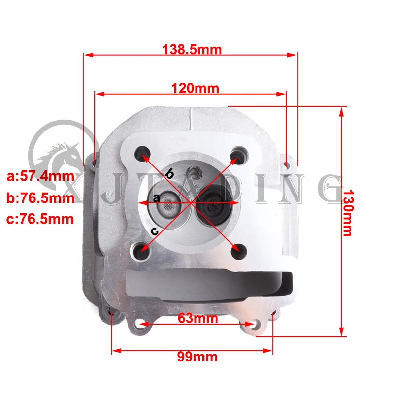 GY6 150cc 57.4mm Cylinder Head Assembly with Valves installed spark plug for Scooter Moped Go kart ATV QUAD Bike 157QMJ 1P57QMJ