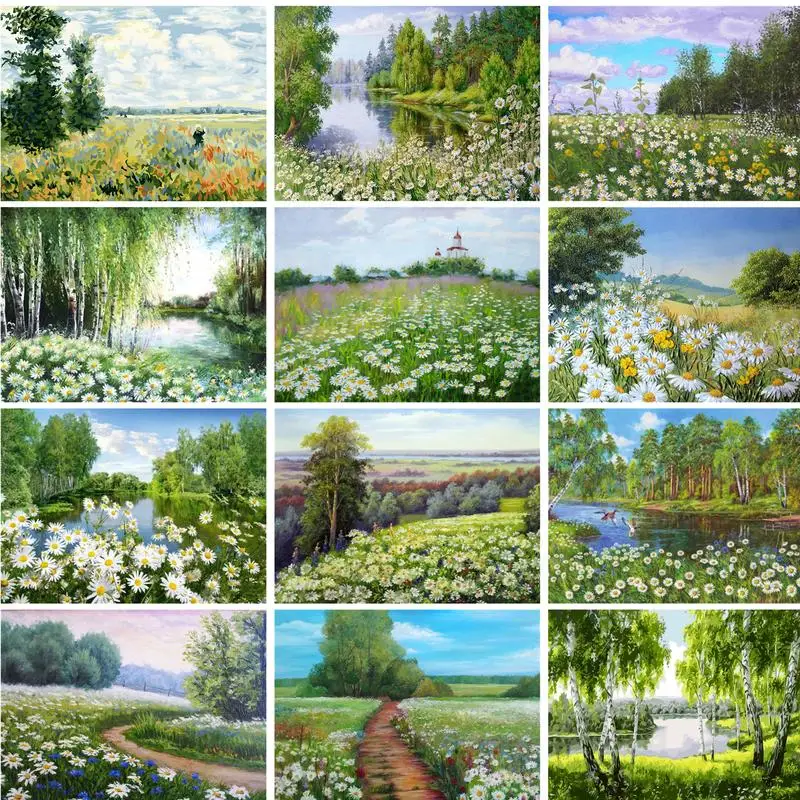 

GATYZTORY Oil Paint By Numbers Painting On Numbers For Adults Diy Flower Landscape Gift Home Garden Handmade On Canvas New