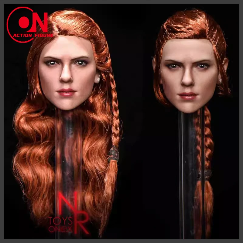 NRTOYS NR30 1/6 Scarlett Johansson Head Sculpt Female Agent Braid Head Carving Model Fit 12'' Soldier Action Figure Body