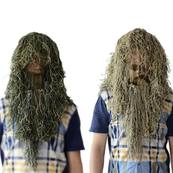 Outdoor Adult Hunting Ghillie Hood Camouflage Head Cover for Ghillie Suit Mosquito Net Hood Bird Watching Photography Mask