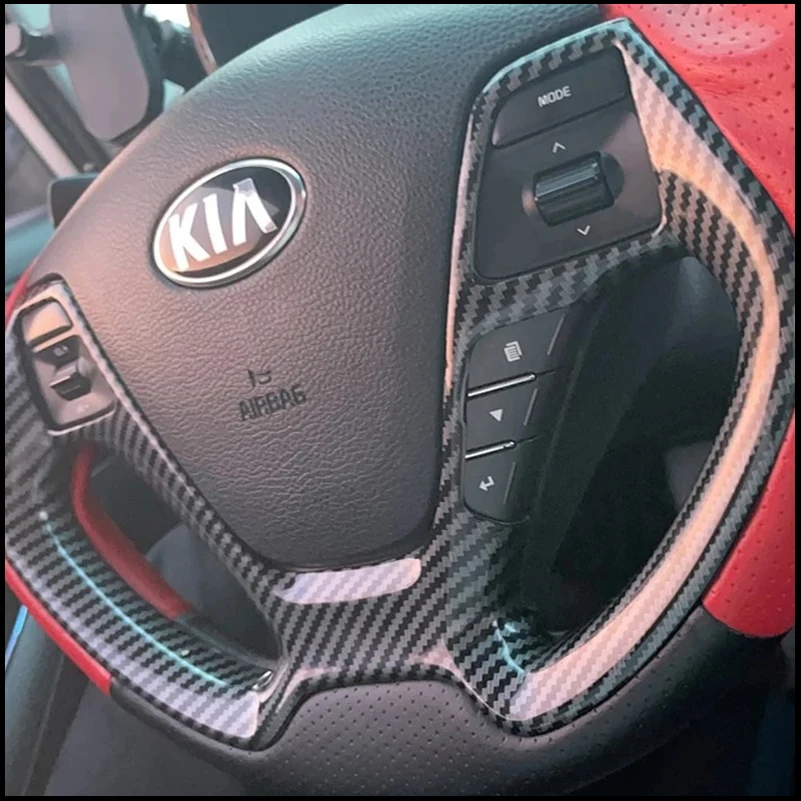 Car Styling For KIA Cerato 2014-2017 Steering Wheel Control Button Cover Trim Sequins Decorative Frame Auto Parts Accessories