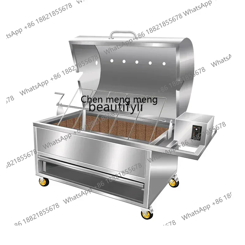 

New arrive Commercial automatic household smokeless electrical charcoal roast lamb leg flow roast whole sheep special furnace