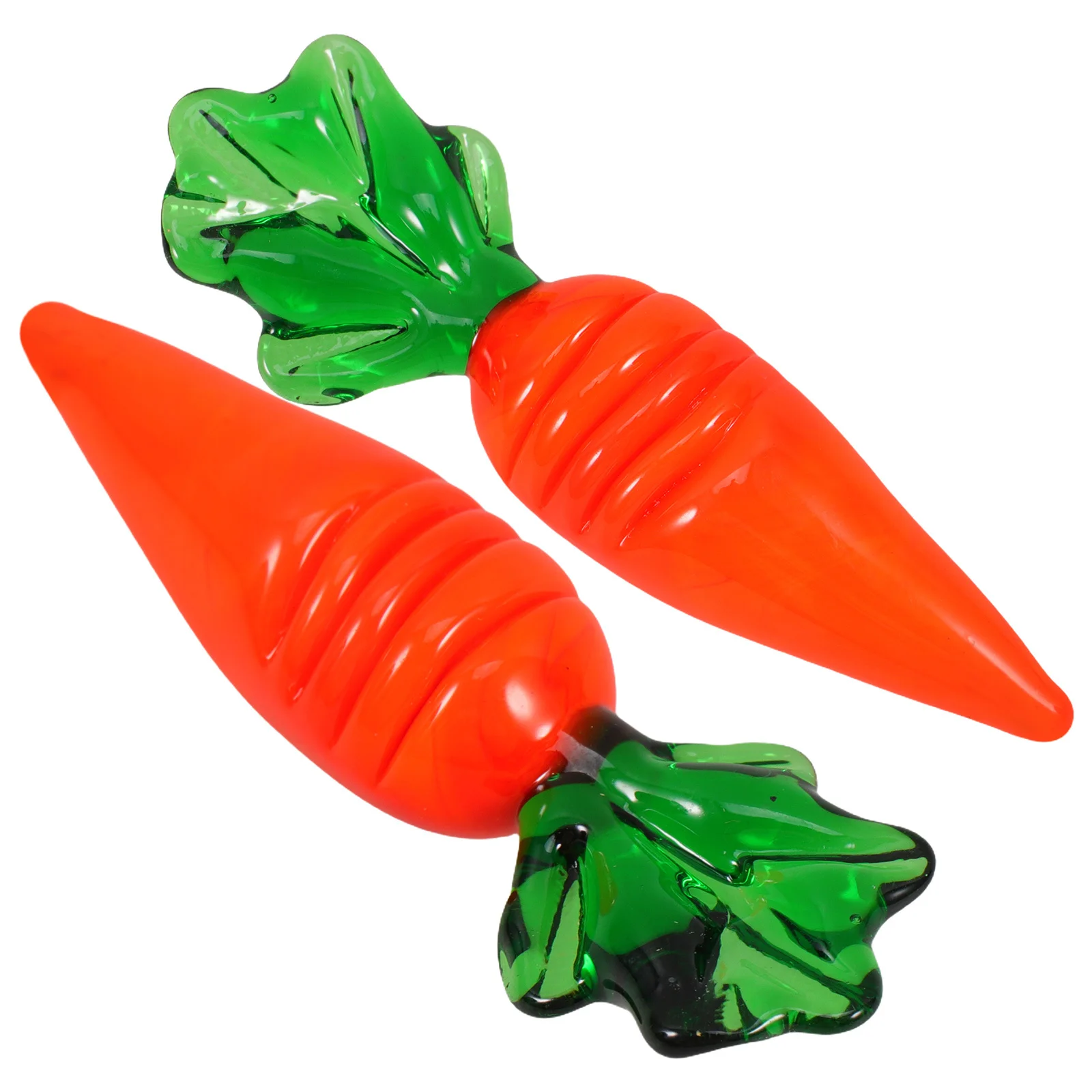 

2Pcs Crystal Carrot Mini Faux Vegetables Decor Versatile Placement Easy to for Easter Decor Mini Artificial Carrot