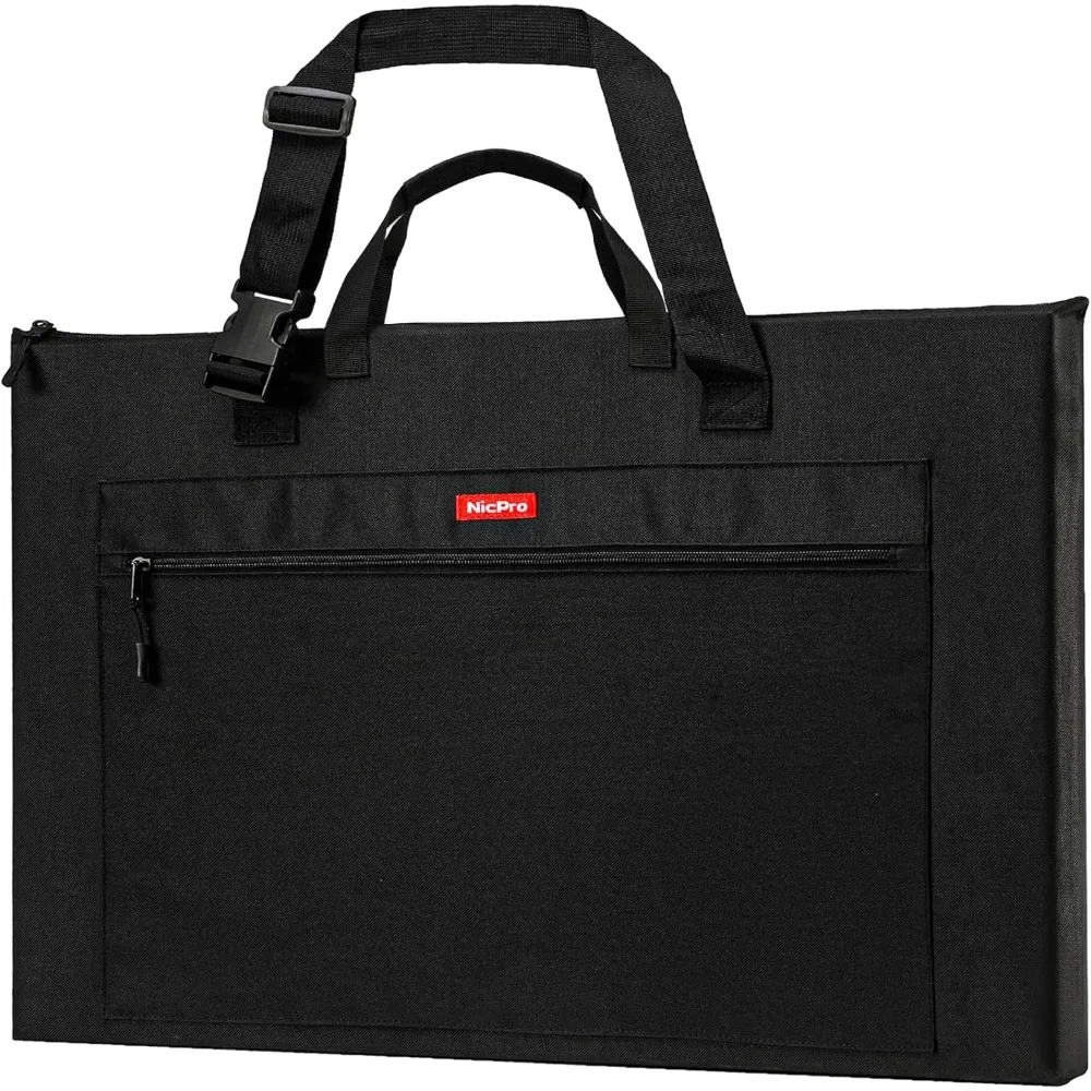 Nicpro Bolsa de cartera de arte liviana, estuche de cartera de arte impermeable de 18 x 24 pulgadas con hombro y asa de transporte, para obras de arte, Po