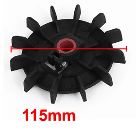 14mm Inner Diameter Plastic 12 Impeller Motor Fan Vane Wheel Replacement Black Motor Cooling Blade for Water Pump