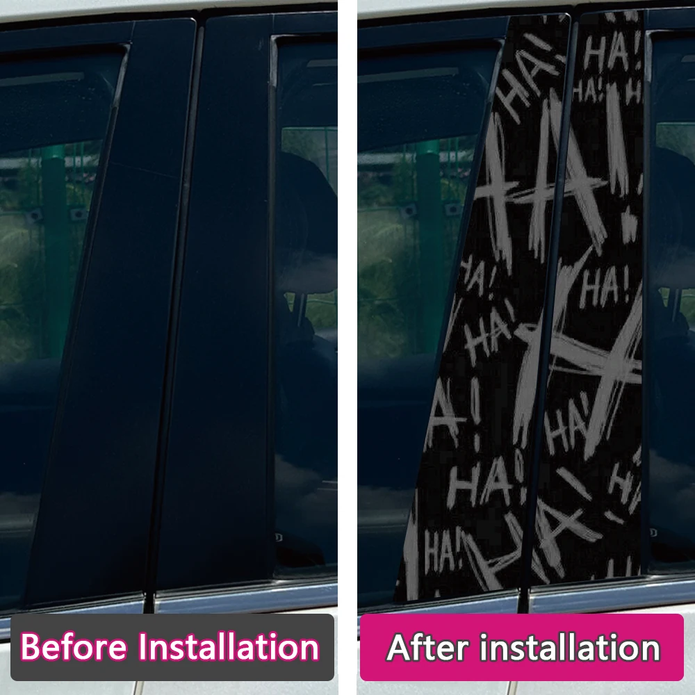 Joker HAHAHAHA Car Stickers DIY Car B-pillar Cover Scratches Waterproof Durable Cartoon Automobile Decoration Auto PET Decals view 3
