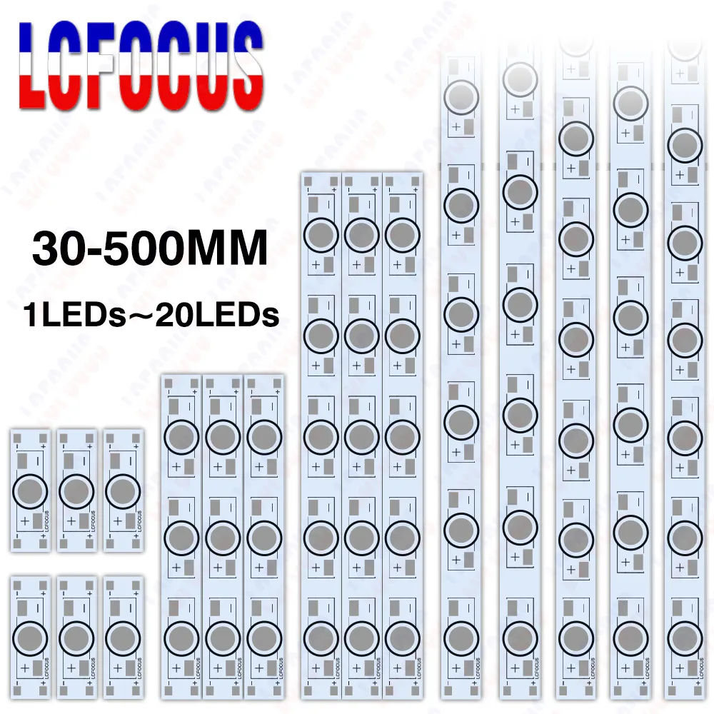 10 sztuk 1W 3W 5W LED podłoże aluminiowe 30mm 80mm 130mm 190mm 250mm 300mm 400mm 500mm PCB płytka drukowana LED nadaje się do 1W 3W 5W 7W 9W 12W 15W 20W oświetlenie do wzrostu roślin oświetlenie do akwarium