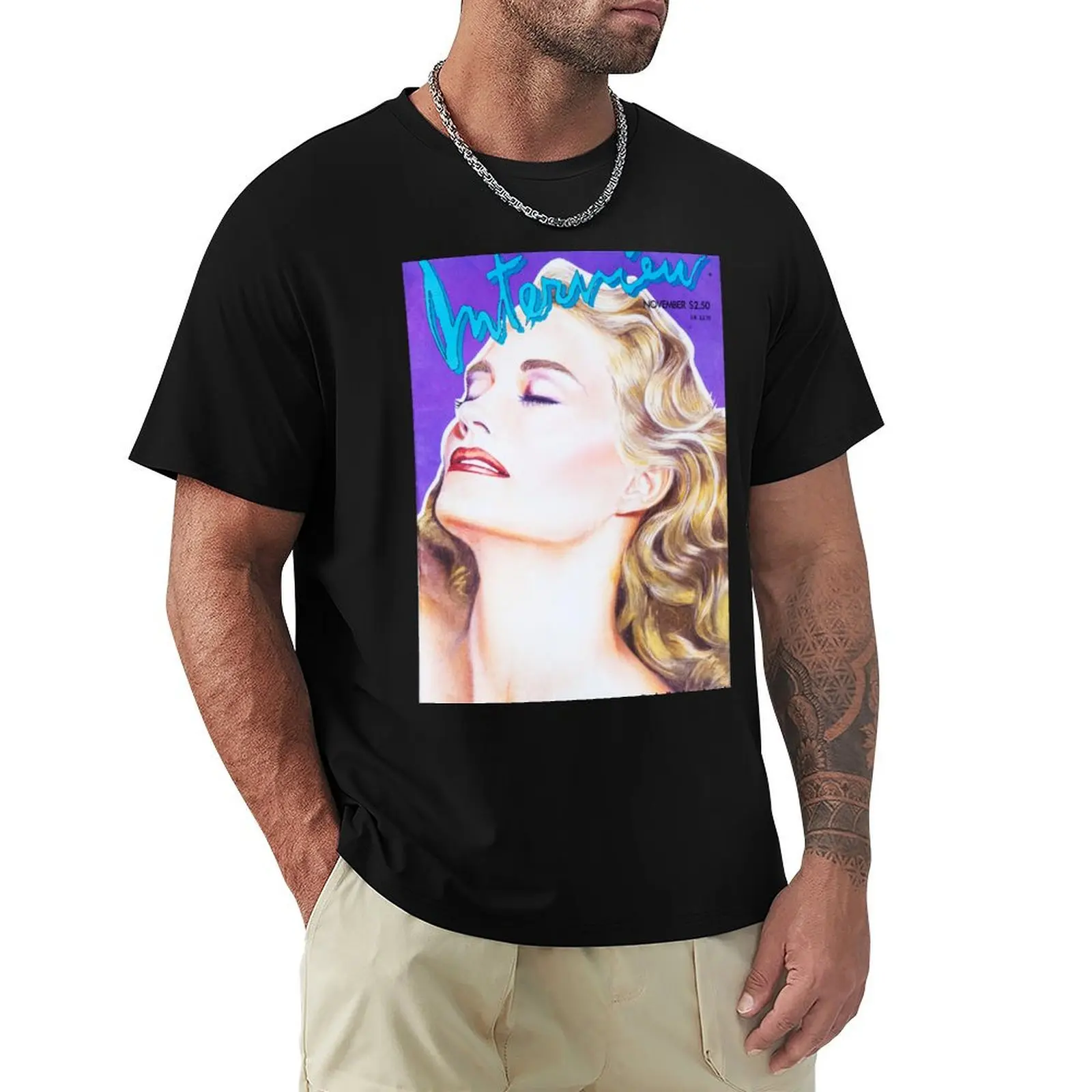 Cybill Shepherd- Interview Magazine Retro Art T-Shirt Casual Pattern Print Tee Shirt