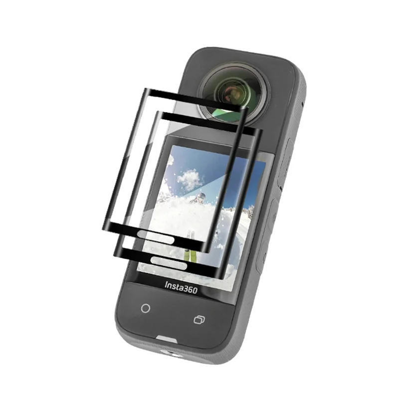 B24B For Insta360x3 Tempered Glass Film HD Screen Protector 2PCS Curved Protective Film Protectors Accessories