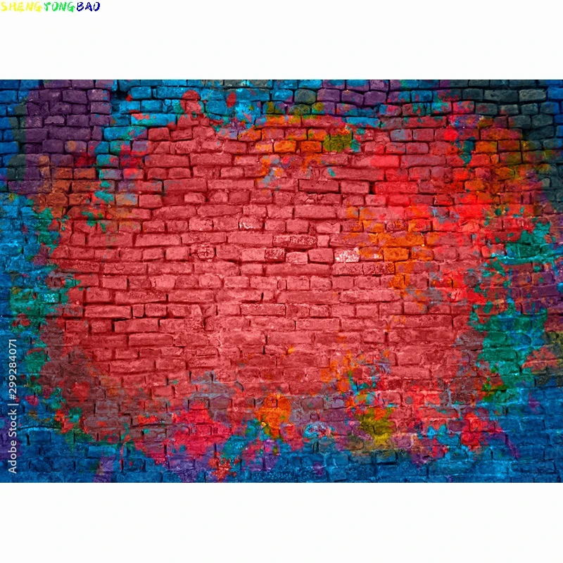Vinyl Custom Graffiti Theme Photography Backdrops Studio Props Vintage Brick Wall Photo Photography Background 211219 SKT-04