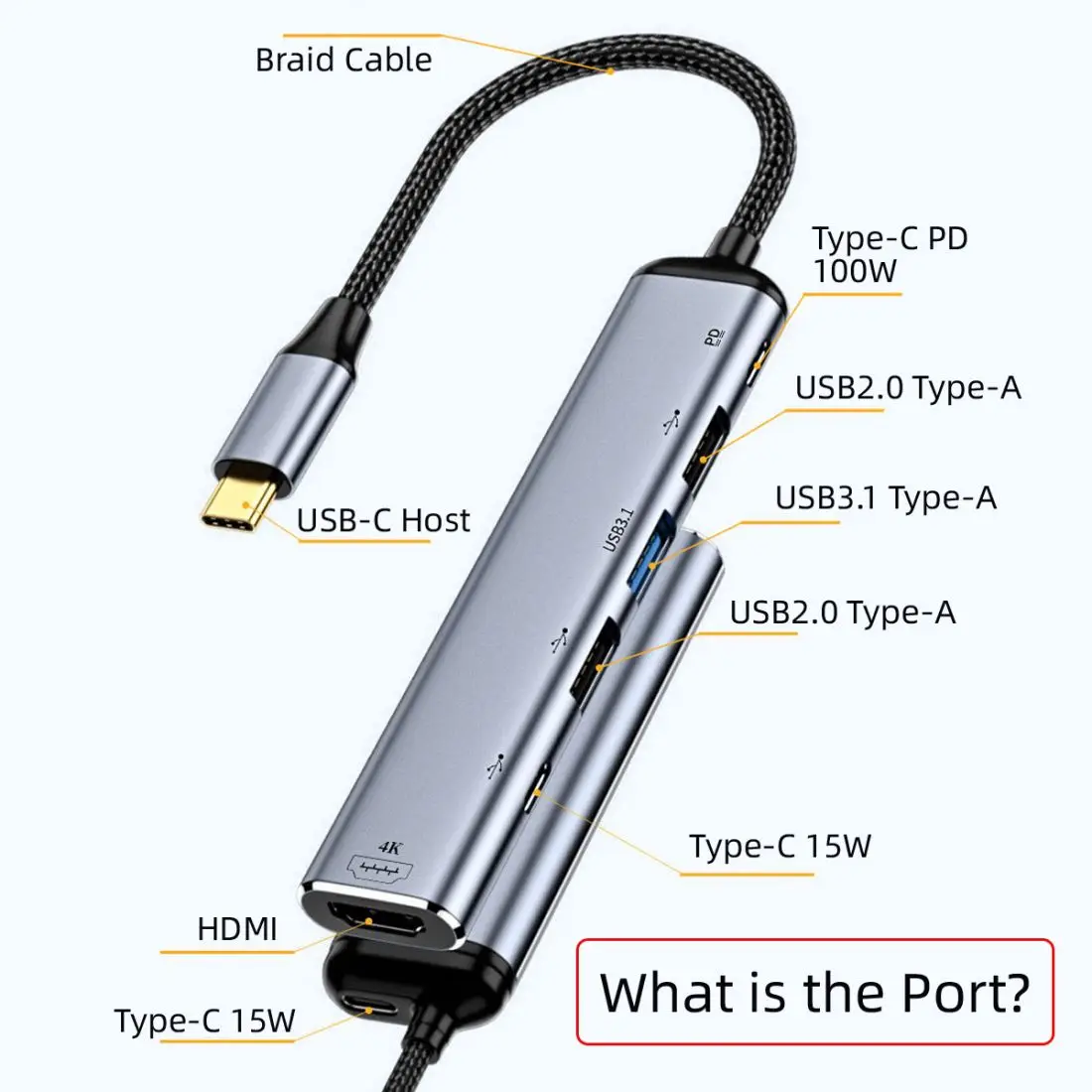 

Xiwai USB TypeC HUB,USB Type C to HDTV ＆ VGA HUB Converter HDTV Multiport Displays Adapter 4K 60hz 1080P with 100W PD Power Port