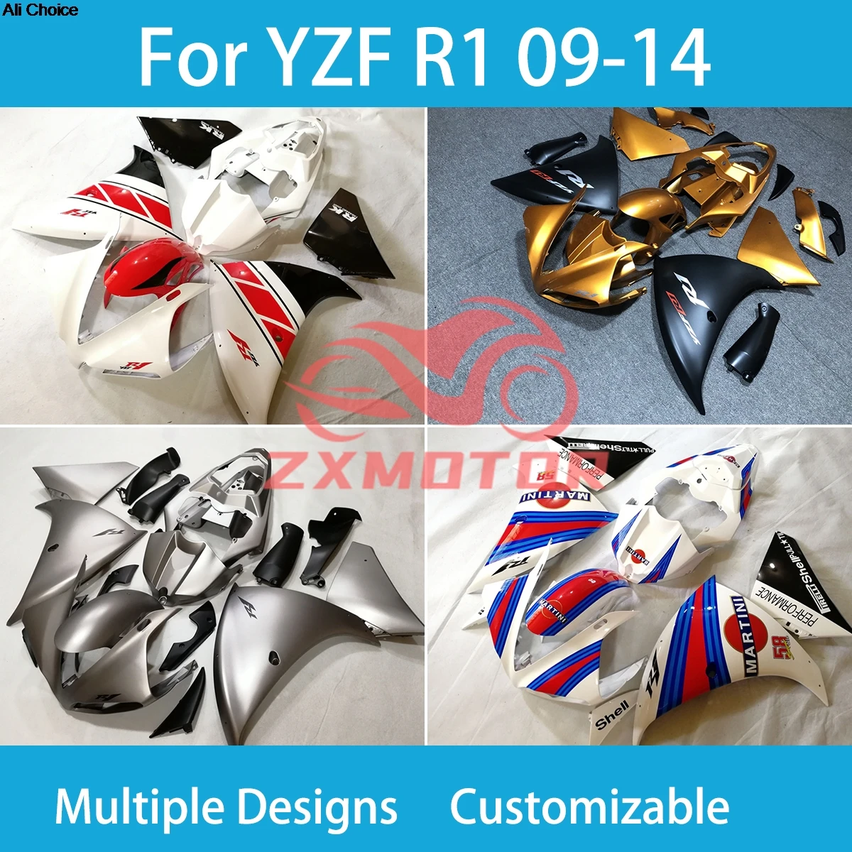 

New YZF R1 09 10 11 12 13 14 Full Fairings for Yamaha YZF R1 2009 2010 2011 2012 2013 2014 Motorcycle Injection Fairing Kit