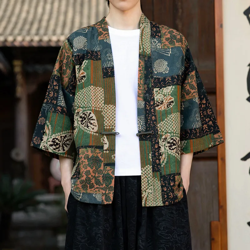 

Ethnic Style Print Yukata Men Women Fashion Linen Shirts Blouse Asian Clothes Harajuku Japanese Cosplay Kimono Retro Shirts Mens