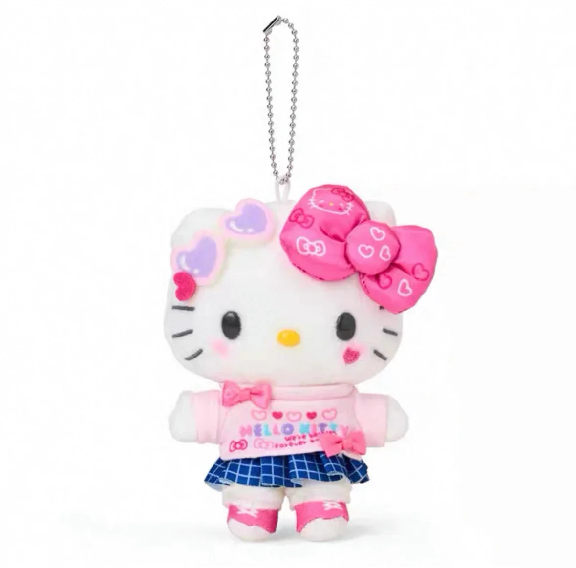 نمط المدرسة مرحبا كيتي بلدي ميلودي سلسلة المفاتيح القطيفة 90s غال زهرة Kawaii حقيبة سحر للفتيات هدية