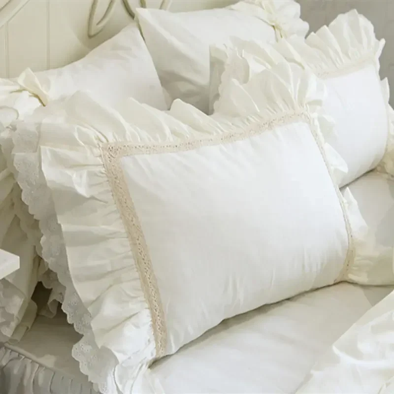 1 piece beige ruffle lace pillow case linen pillow covers decorative princess elegant pillowcase pillowcases youtube home decor