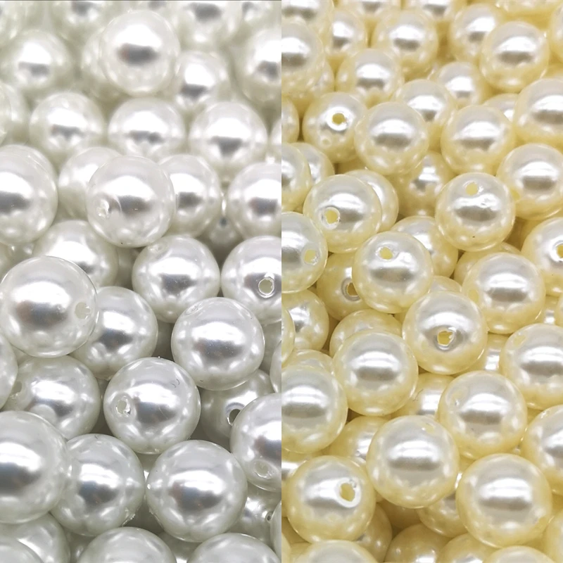 4-12mm okrągły ABS tanie kształt imitacje pereł białe koraliki Handmade DIY bransoletka biżuteria akcesoria Making Wholesale