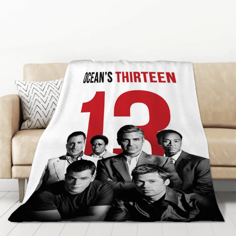 Ocean's Thirteen Blanket Soft Plaid With Print Sofa Quilt Downy Luxury Designer Bedding Catnap Plead Cover Throwing Bed Blankets