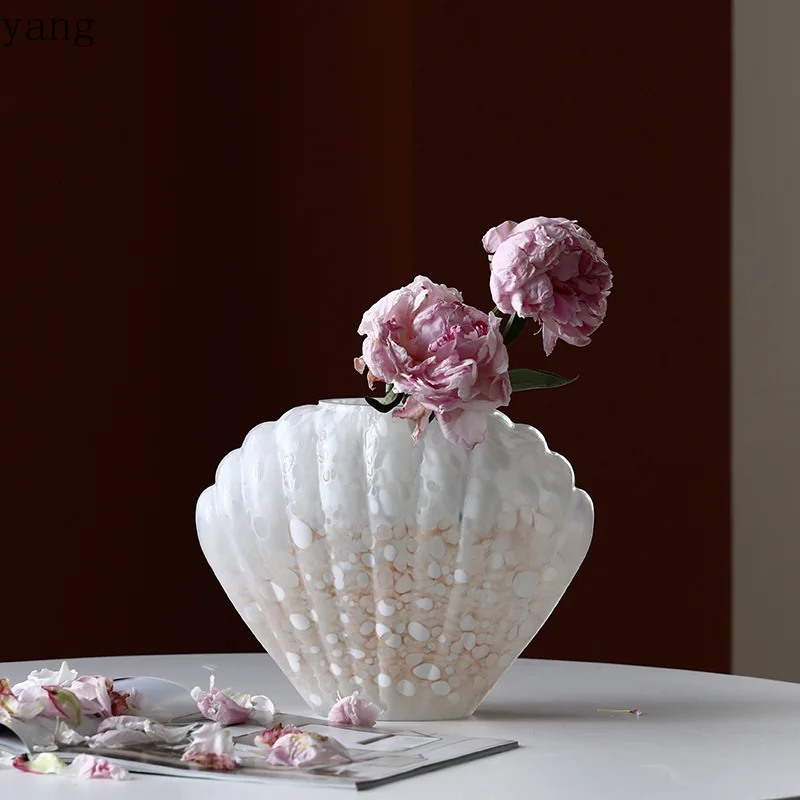 LMM medieval style shell countertop vase hydroponic dry flower soft decoration hotel home old special-shaped bottle
