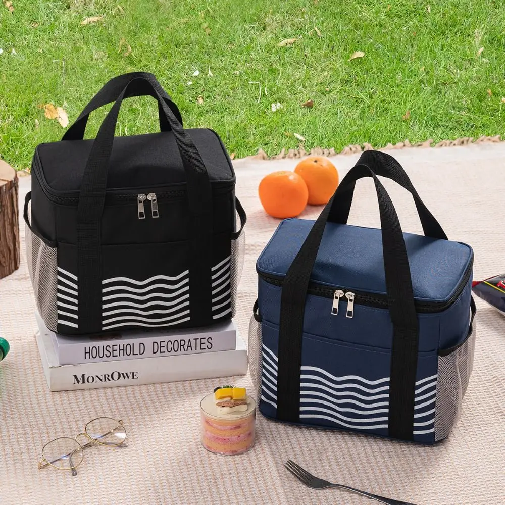 Waterproof Thermal Lunch Bag Oilproof Portable Food Thermal Tote Thickened Oxford Cloth Aluminum Foil Insulation Storage Pouch
