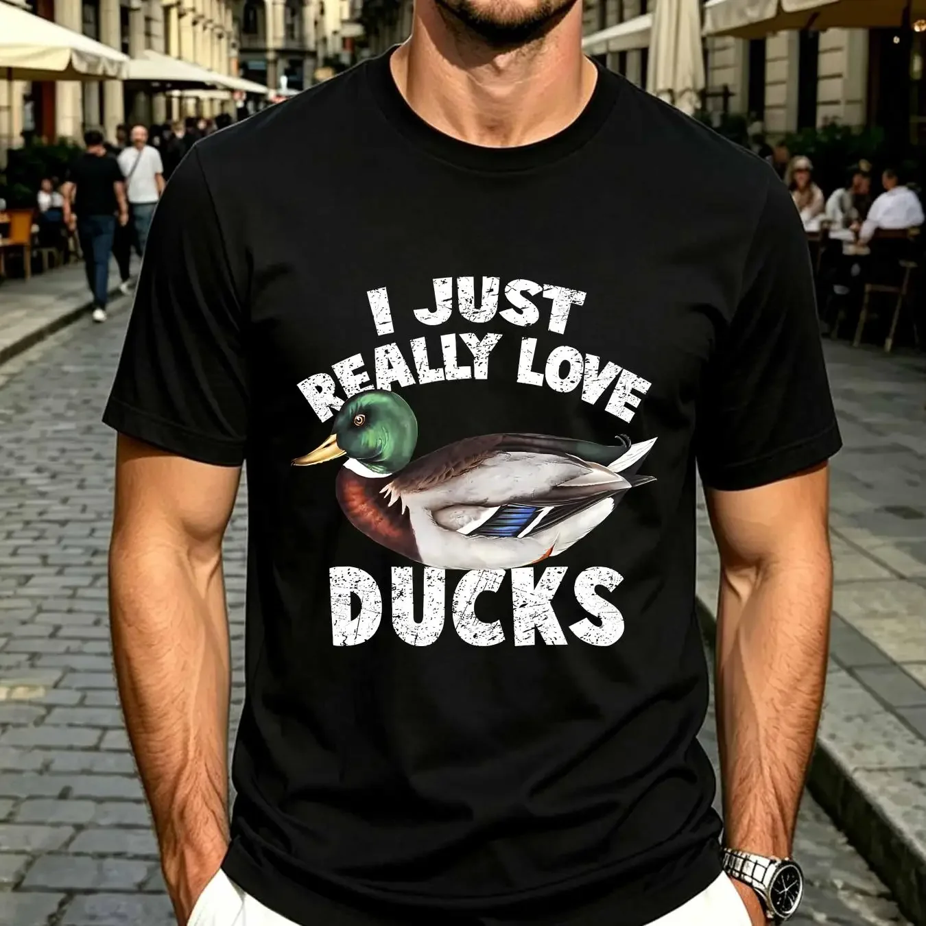 washed T Shirt I Just Really Love Ducks Cute Mallard Duck long or short sleeves vintage Washed homme Soft Stylish Comfortable