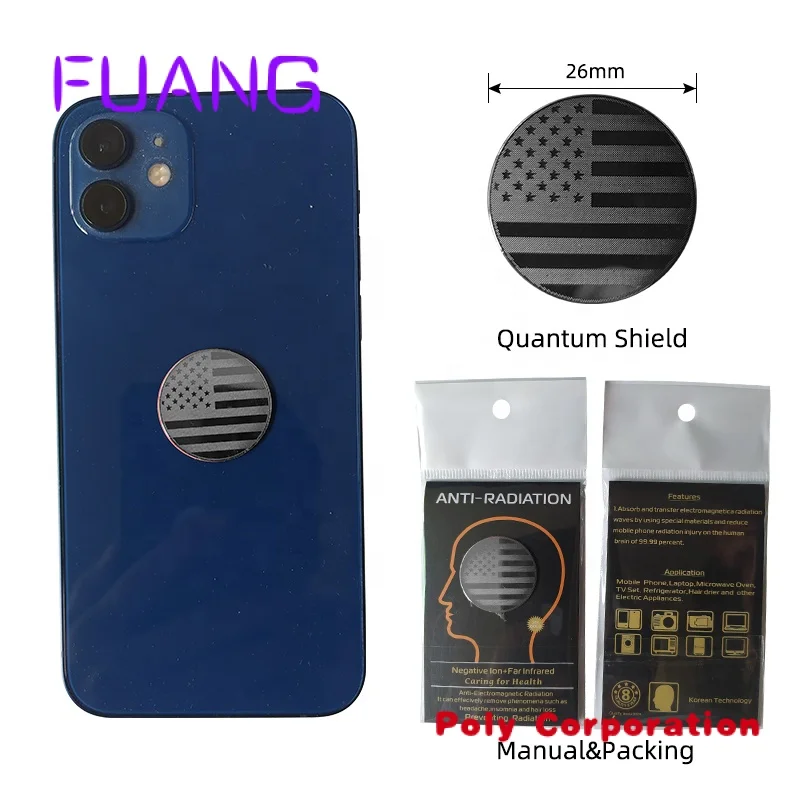 EMF Protection American flag Pattern 24K Gold Anti Radiation Sticker onde elettromagnetiche Wifi Radiation Shungite Sticker