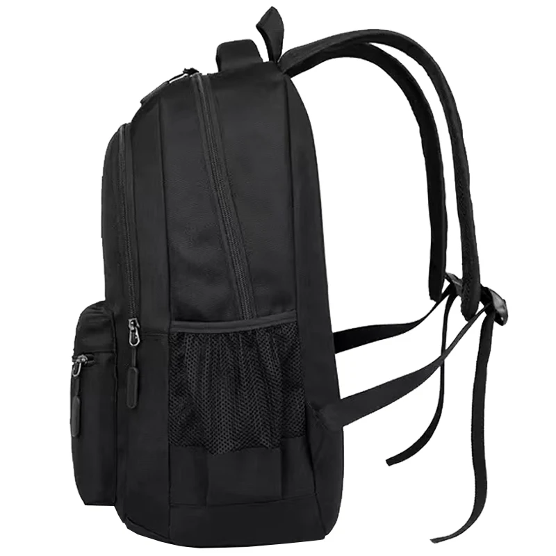 Practical Versatile Black Backpack Multi-Pocket Adjustable-Strap Durable for Daily Use Casual Functional School Bag