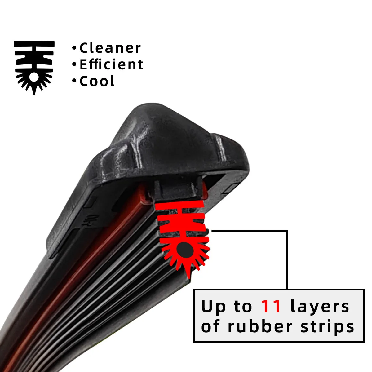 PINMOAP 1PC Car 11 Layer Rubber Strip Wiper Blade 14''-22'' Natural Rubber High-Definition Durable Front Windshield Wiper Blade